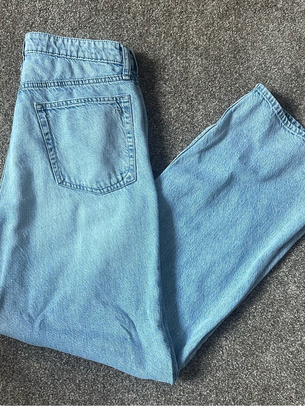 rag & bone Cloud Lori Jeans Womens 27 Light Blue Wash High Rise Wide Leg